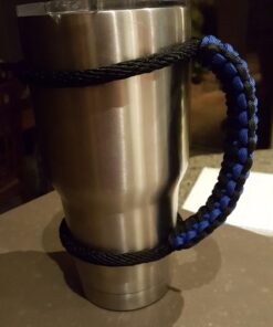 MOCE Handmade Paracord Handle for Yeti/Rtic/Ozark Trail Rambler 30 Oz Tumbler. Blue/black 1 Count (Pack of 1) 32 61PA2WAkn4L