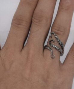 AZYOUNG 316L Stainless Steel Pirate Octopus Ring Tentacles Black S-shaped One Size Opening Ring 18 61PBu7XsMjL