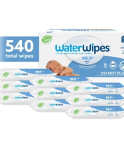 WaterWipes Plastic-Free Original-baby Wipes, 99.9% Water Based Wipes, Unscented & Hypoallergenic for Sensitive Skin, 540 Count (9 packs), Packaging May Vary 23 61PCik7PfwL