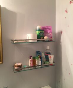 Organize It All Wall Mounting Glass Shelf with Nickle Finish and Rail 45 61PEPQGeq6L