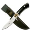 Elk Ridge - Outdoors Fixed Blade Knife - 8.5-in Overall, 3.75-in Mirror Polished Stainless Steel Blade, Full Tang, Jig Bone and Black Wood Handle, Leather Sheath - Hunting, Camping, Survival - ER-087, One Size 30 61PM0PyeAXL