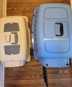 Petmate Pet Porter Fashion Dog Kennel 26", Parisian Blue & Black, for Pets 20-25lbs, Made in USA 26.0"L x 18.6"W x 16.5"H 36 61PMN0qM4AL