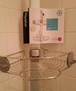 simplehuman Corner Shower Caddy, Stainless Steel and Anodized Aluminum 45 61PO7vMHcHL
