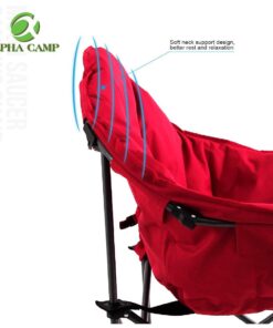 ALPHA CAMP Oversized Camping Chairs Padded Moon Round Chair Saucer Recliner with Folding Cup Holder and Carry Bag Red 29 61POBb7w2RL