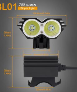 SecurityIng Waterproof 700 Lumens LED Bicycle Light 4 Modes Super Bright Bike Lamp Headlight + 8.4V Rechargeable Battery Pack + Charger for Camping, Cycling, Hiking, Riding 26 61POJQYiDZL