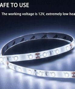 Alternative view of GUOTONG White LED Strip Lights, Waterproof cuttable 300 SMD 2835 LED Tape, 6000K 12V 16.4ft/5m Flexible Ribbon, Kitchen Cabinet Lighting, Outdoor/Indoor (Without Power Supply) White(16.4ft)