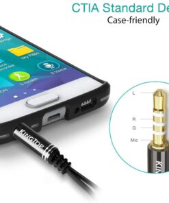 KINGTOP Auxiliary 3.5mm Headphone Mic Splitter, Compatible with Gaming Headsets, Laptops, PS4, PS5, Xbox One S, Nintendo Switch, Tablets, Mobile Phones, and PC Black 25 61PQeWT5UHL