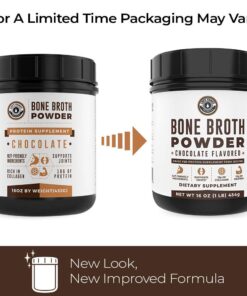 16oz Chocolate Bone Broth Protein Powder From Grass Fed Beef - Non-GMO Ingredients, Gut-Friendly, Low Carb Dairy Free Protein Powder - Natural Collagen Source For Joint Support - Keto Friendly 1 Pound (Pack of 1) 21 61PRKRJqGEL