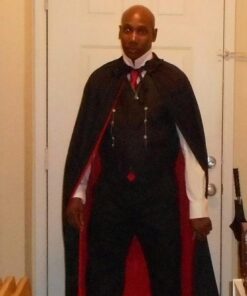 54" Fully Lined Deluxe Vampire Cape - Halloween Costume Black Cape 13 61PSg8pjmAL