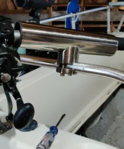 Amarine Made Boat 4pcs Fishing Rod Holder, Stainless Rail Mount Clamp on Rod Holder, Adjustable Fishing Pole Holder for Rails 7/8" to 1" 40 61PT7AvkVUL