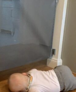 Perma Child Safety Indoor/Outdoor Retractable Baby Gate 33" Tall, Extends to 71" Wide, Gray Gray V1 33" Tall x 71" Wide 38 61PUTPoB5VL