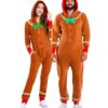 Tipsy Elves Christmas Onesies for Adults - Comfy Men’s and Women’s Matching Holiday Jumpsuits with Convenient Pockets Medium Gingerbread Brown 16 61PUdc2u8kL