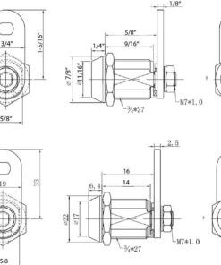 Alternative view of FJM Security 2400AS-KA Tubular Cam Lock with 5/8" Cylinder and Chrome Finish, Keyed Alike