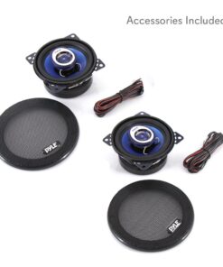 Pyle 4" Car Sound Speaker (Pair) - Upgraded Blue Poly Injection Cone 2-Way 180 Watt Peak w/ Non-fatiguing Butyl Rubber Surround 110 - 20Khz Frequency Response 4 Ohm & 3/4" ASV Voice Coil - PL42BL 27 61PZxdwZ48L