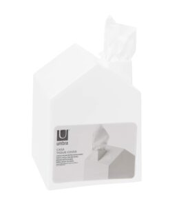 Umbra Casa Tissue Box Cover - Adorable House Shaped Square Tissue Box Holder for Bathroom, Bedroom or Office, White 41 61PaCKx50L