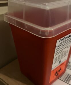 Oakridge Products Sharps Container for Home Use and Professional 1 Quart (3-Pack), Biohazard Needle and Syringe Disposal, Small Portable Container for Travel, CDC Certified 3 30 61PbAI5xuQL