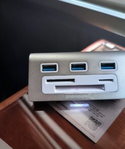 SABRENT Premium 3 Port Aluminum USB 3.0 Hub with Multi in 1 Card Reader (12" Cable) for iMac, All MacBooks, Mac Mini, or Any PC (HB-MACR) USB 3.0 Type A 35 61PcIoedYVL