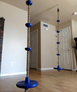 Squirrel Products Climbing Rope with Disc Swing - Active Outdoor Playset Equipment - Blue 19 61PdahVd11L