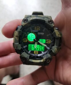 Gosasa Men's Watches Multi Function Military S-Shock Sports Watch LED Digital Waterproof Alarm Watches… A _1520_camouflage&green 36 61PeyN9VlgL