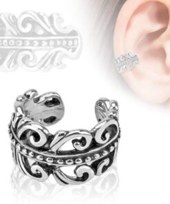 Carved Swirls Rhodium Plated Brass Non Piercing Ear Cuff & FREE ITEMS by PIERCE ME 21 61Pf2wJhCiL