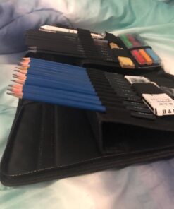 H & B 48 Professional Sketching Pencils and Drawing Kits, Including Sketching Pads, Graphite Pencils, Pencil Sharpener and Eraser, Artist's Art Supplies for Children 48 Piece Set 33 61PfkfK4XuL