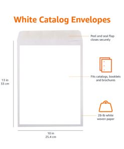 Amazon Basics Catalog Mailing Envelopes, Peel & Seal, 10x13 Inch, White, 100-Pack 10 x 13 17 61PfnSNIuhL