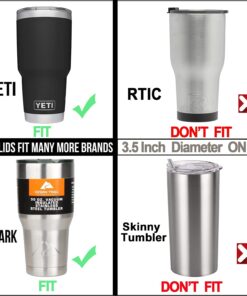 Tumbler Lid for 30 Oz Yeti Rambler, Old Style RTIC, Ozark Trails and more Cooler Cup, Sliding Splash Proof and Straw Friendly 1 Count (Pack of 1) 30 Ounce (Pack of 1) 19 61Pg0K8BIwS