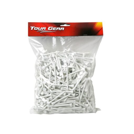 Hireko Tour Gear Wood Golf Tees White, Assorted Sizes 2-3/4 inch or 3-1/4 inch Tall Golf Tees, 100, 500 Bulk Packs 3 1/4 Inch, 500-pack