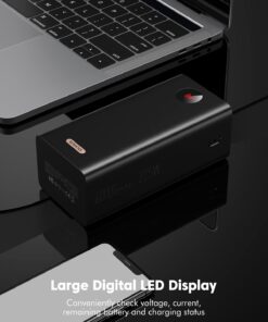ROMOSS Power Bank 60000mAh High-Capacity Portable Charger, Power Station, 22.5W Fast Charging, PD 3.0, USB C, 4 Outputs & 3 Inputs with LCD Display for iPhone, Android Travel and Outdoors Black 41 61Pinisz5jS