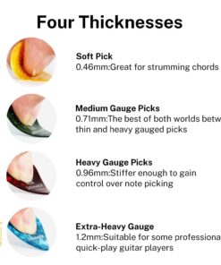 Donner Celluloid Guitar Picks 16 Pack with Tin Box includes Thin, Medium, Heavy & Extra Heavy Picks, for Acoustic Guitar Electric Guitar Ukulele 16 Pcs Picks Dazzle pattern 29 61Pmyov0UL 1