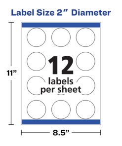 Avery Printable Round Labels with Sure Feed, 2" Diameter, Glossy Clear, 120 Customizable Labels (22825) 32 61PpMhUAvzL