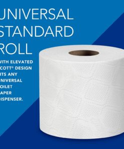 Scott® Professional 100% Recycled Fiber Standard Roll Toilet Paper (13217), with Elevated Design, 2-Ply, White, Individually wrapped rolls, 473 Count (Pack of 80), Total 37,840 Sheets 32 61PpSRKGh L