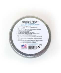 Alternative view of Crisbee Puck® Cast Iron and Carbon Steel Seasoning - Family Made in USA - The Cast Iron Seasoning Oil & Conditioner Preferred by Experts - Maintain a Cleaner Non-Stick Skillet