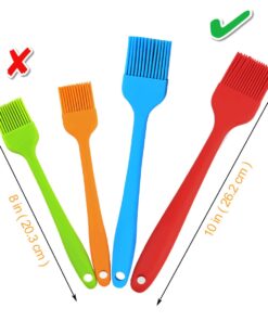 SILCONY 10" Silicone Pastry Basting BIG SIZE Brushes Heat Resistant BPA Free for BBQ Grill Barbecue & Kitchen Baking Cooking Marinating Oil Brushes Soft Bristles Long Handle (3, 10 Inches) 3 8 61PqaYnWzQL