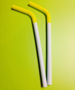 Softy Straws Wide Premium Reusable Silicone Drinking Straws + Patented Straw Squeegee - 9” Long With Curved Bend for 20/30/32oz Tumblers BPA Free Non Rubber, Flexible, Safe for Kids/Toddlers Assorted - Silicone 45 61PrDZEracL