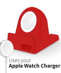 Orzly Compact Stand for Apple Watch - Nightstand Mode Compatible - RED Support Stand with integrated Cable Management Slot (38mm & 42mm & 40mm & 44mm compatible) 14 61Prd7xtrlL