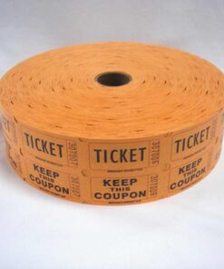 Sale Orange Double Raffle Ticket Roll Sale