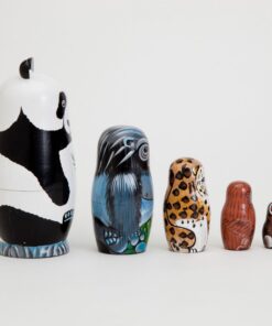 Bits and Pieces - Nesting Endangered Species-Hand Painted Wooden Nesting Dolls - Set of 5 Dolls from 5.5" Tall Nesting Zoo Friends 6 61PsiYL3L