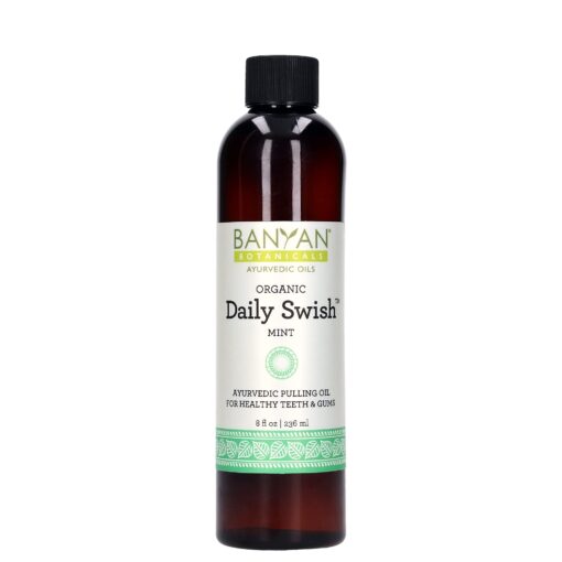 Banyan Botanicals Daily Swish Mint – Organic Ayurvedic Oil Pulling Mouthwash with Coconut Oil – for Oral Health, Teeth, & Gums* – 8oz – Non GMO Sustainably Sourced Vegan 8 Fl Oz (Pack of 1)