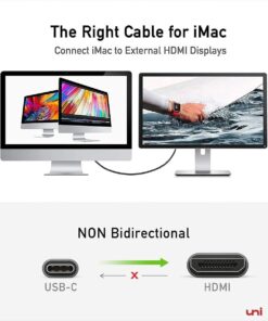 uni USB C to HDMI Cable for Home Office 6ft (4K@60Hz), USB Type C to HDMI Cable, Thunderbolt 4/3 Compatible with iPhone 15 Pro/Max, MacBook Pro/Air 2023, iPad Pro, Surface Book 2, Galaxy S23 Grey 1 33 61PvGmaYRmL