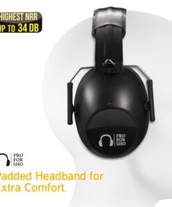 Alternative view of Pro For Sho 34dB Shooting Ear Protection - Special Designed Ear Muffs Lighter Weight & Maximum Hearing Protection Standard Black