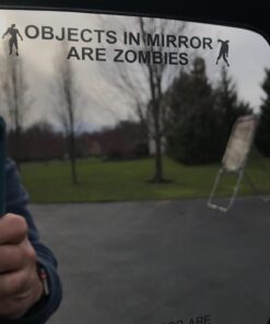 BERRYZILLA Objects in Mirror are Zombies Decal - Walking Zombie Bio Hazard Scary Dead Outbreak Response Black Etched Glass Vinyl Funny Sticker 27 61PxRouQBdL