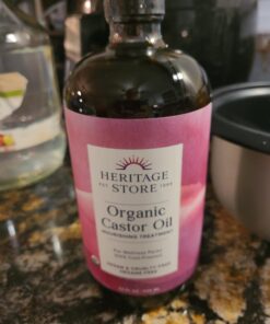 HERITAGE STORE Organic Castor Oil, Glass Bottle, Cold Pressed, Rich Hydration for Hair & Skin, Bold Lashes & Brows | 32oz 32 Fl Oz (Pack of 1) 42 61PxxXCLpfL