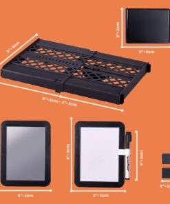 LockerMate Adjust-A-Shelf 6-Piece Locker Accessories Set, Extends to Fit Your Locker, Includes Storage Drawer, Mirror, Whiteboard, Storage Cup, Black (50924KIT-BLK) Shelf + 6 Piece Kit 9 61Q lCabuFL