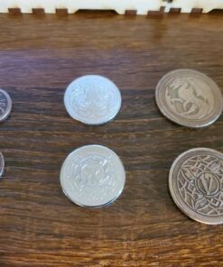 The Dragon's Hoard: 60 Real Metal Fantasy Coins with Leather Pouch | Board Game Accessory for Tabletop RPG Role-Play Strategy Games | Bronze, Silver, and Gold Colored Coins 36 61Q2AE8XrDL