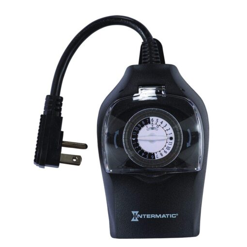 Intermatic HB35K Outdoor Timer, 2 Outlet, Black 10-amp