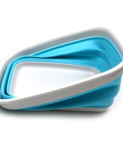 SAMMART 9.45L (2.5 Gallon) Collapsible Tub - Foldable Dish Tub - Portable Washing Basin - Space Saving Plastic Washtub (Bright Blue, M) Bright Blue Medium 14 61Q5RZPMKDL