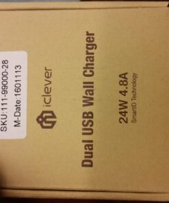 iClever BoostCube 2nd Generation 24W Dual USB Wall Charger with SmartID Technology, Foldable Plug, Travel Power Adapter for iPhone Xs/XS Max/XR/X/8 Plus/8/7 Plus/7/6S/6 Plus, iPad Pro Air/Mini and Other Tablet 1 Pack 59 61Q7C3Z3ifL