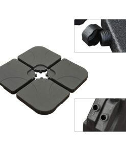 Best Choice Products 4-Piece 155lb Capacity Heavy-Duty Cantilever Offset Patio Umbrella Stand Square Base Plate Set w/Easy-Fill Spouts for Water or Sand - Black 25 61Q7HgEVOqL