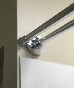 Zenna Home Rustproof Tool-Free Tension or Permanent Mount Adjustable Double Shower Rod, 44 to 72 Inches, Chrome 37 61Q8K7BGxvL